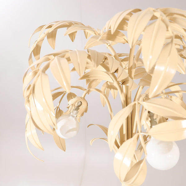 Hollywood Regency Cream White Palm Tree Floor Lamp Attributed to Hans Kögl