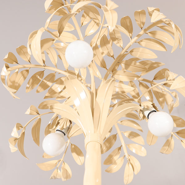 Hollywood Regency Cream White Palm Tree Floor Lamp Attributed to Hans Kögl