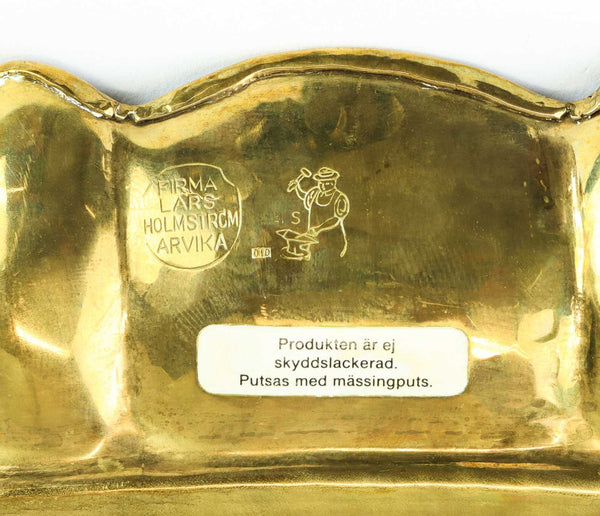 Swedish Grace Large Oval Brass Tray by Firma Lars Holmström, Sweden 1950's