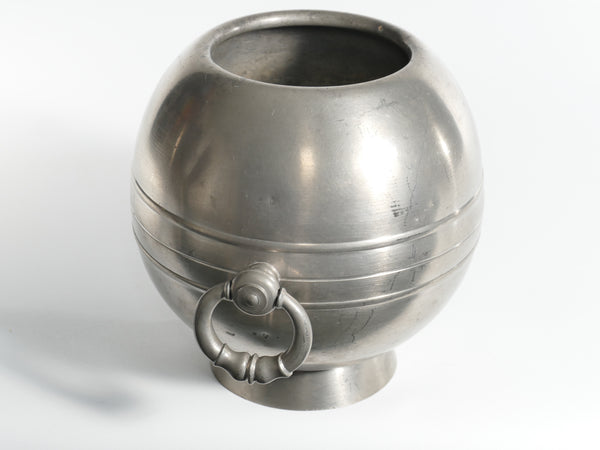 Art Deco Globe Pewter Vase with Handles by GAB, Sweden, 1930s