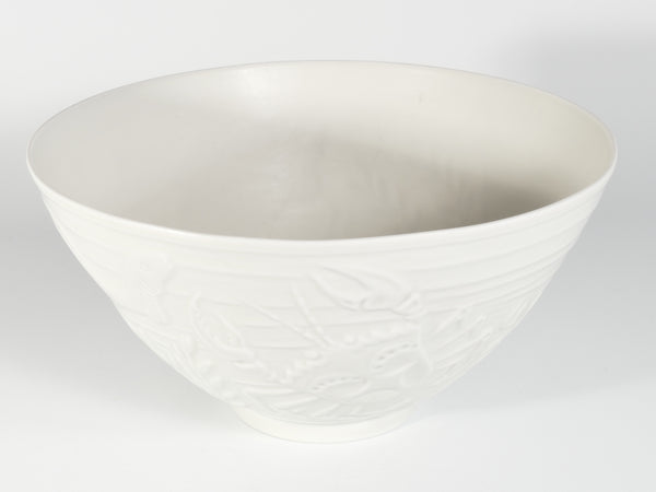 Swedish Grace White Porcelain Sea Themed  Bowl by Gunnar Nylund for ALP, 1940's