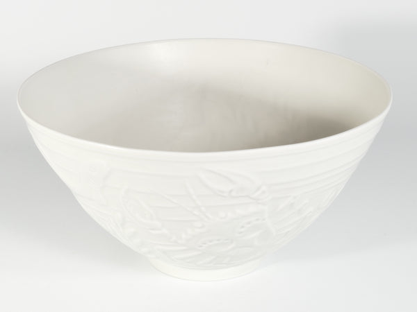 Swedish Grace White Porcelain Sea Themed  Bowl by Gunnar Nylund for ALP, 1940's