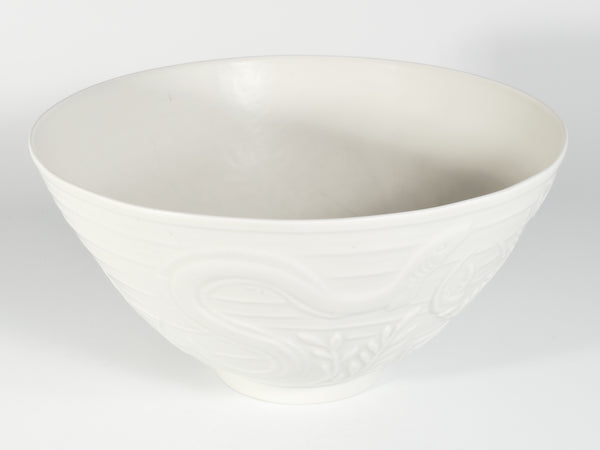 Swedish Grace White Porcelain Sea Themed  Bowl by Gunnar Nylund for ALP, 1940's