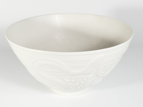 Swedish Grace White Porcelain Sea Themed  Bowl by Gunnar Nylund for ALP, 1940's