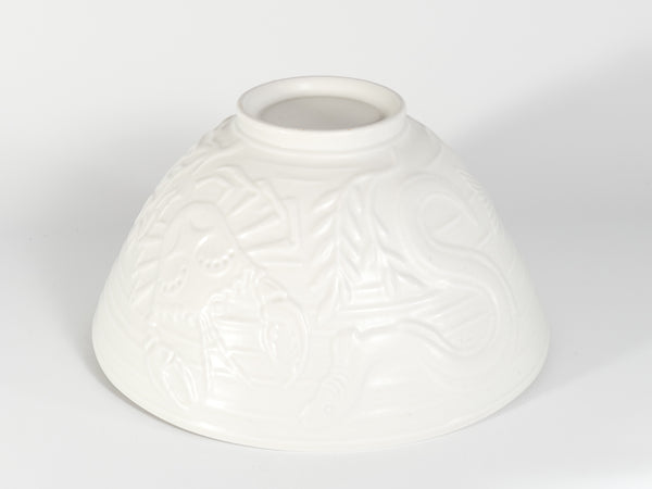 Swedish Grace White Porcelain Sea Themed  Bowl by Gunnar Nylund for ALP, 1940's