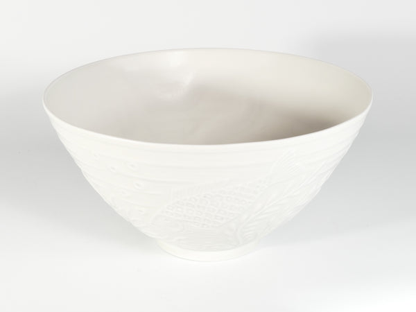 Swedish Grace White Porcelain Sea Themed  Bowl by Gunnar Nylund for ALP, 1940's