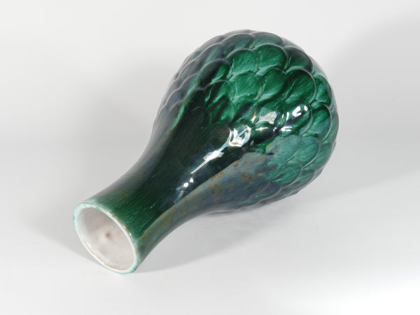 Green Vicke Lindstrand Ceramic Vase "638" Upsala Ekeby, 1950's