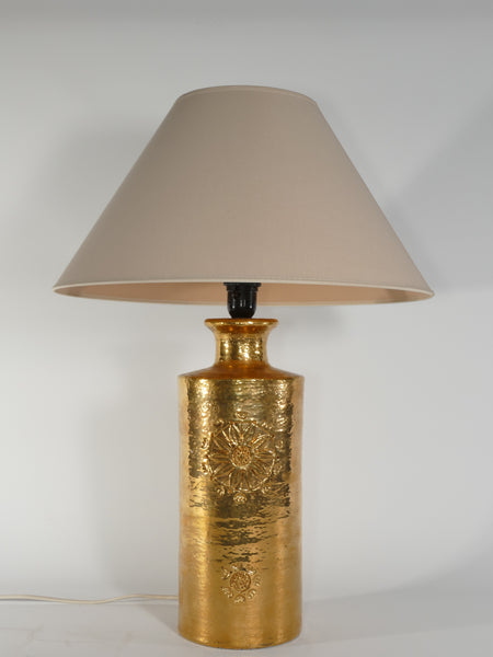 Gold Glazed Ceramic Table Lamps by Bitossi for Bergboms, 1970's