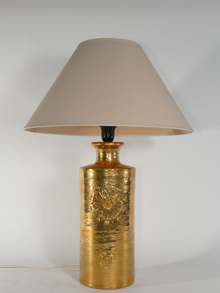 Gold Glazed Ceramic Table Lamps by Bitossi for Bergboms, Set of 2, 1970's