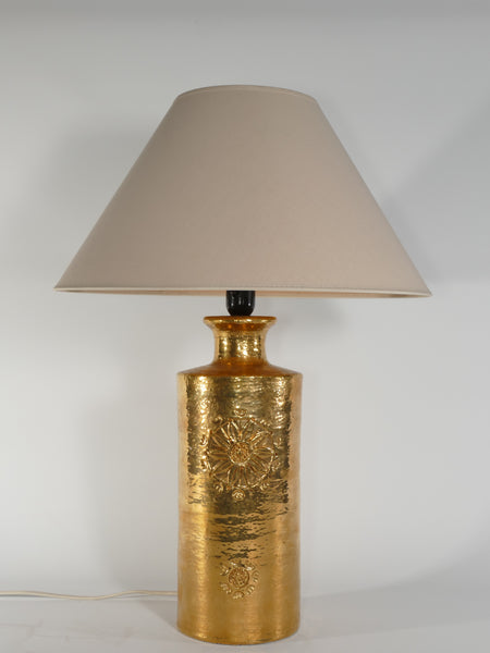 Gold Glazed Ceramic Table Lamps by Bitossi for Bergboms, 1970's