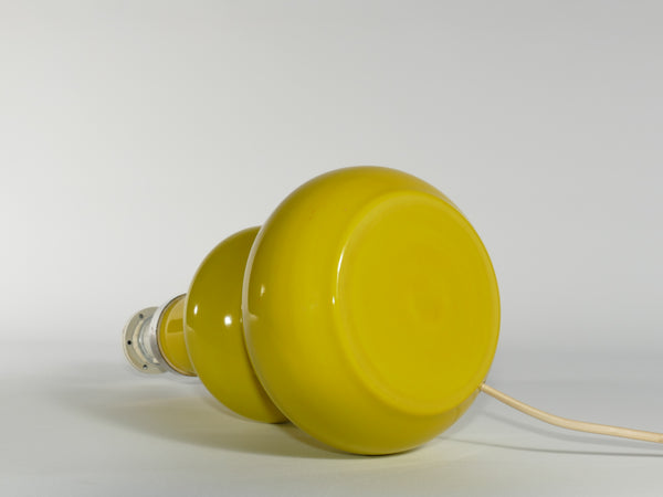 Mid-Century Modern Curvaceous Bright Yellow Glass Table Lamp by Orrefors, 1960s