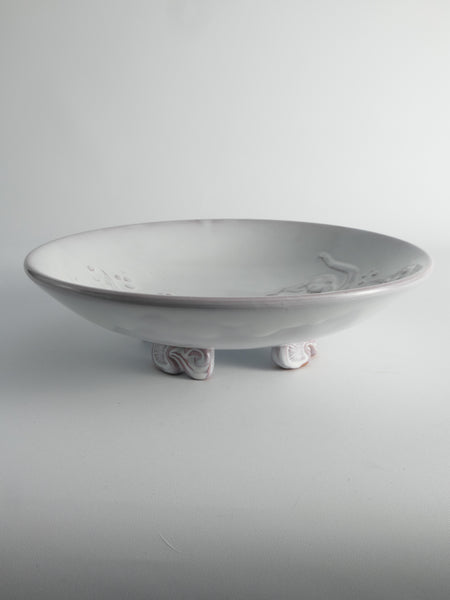 Art Deco White Earthenware Mermaid Bowl "300" by Mari Simmulson for Upsala-Ekeby