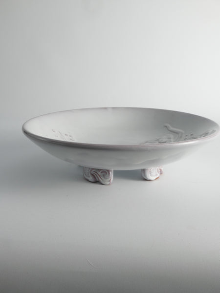 Art Deco White Earthenware Mermaid Bowl "300" by Mari Simmulson for Upsala-Ekeby