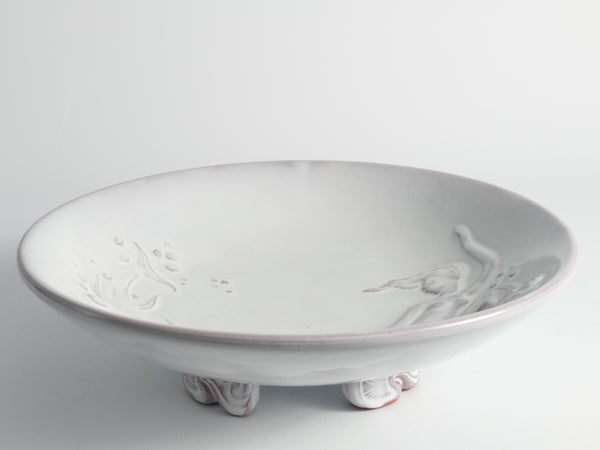 Art Deco White Earthenware Mermaid Bowl "300" by Mari Simmulson for Upsala-Ekeby