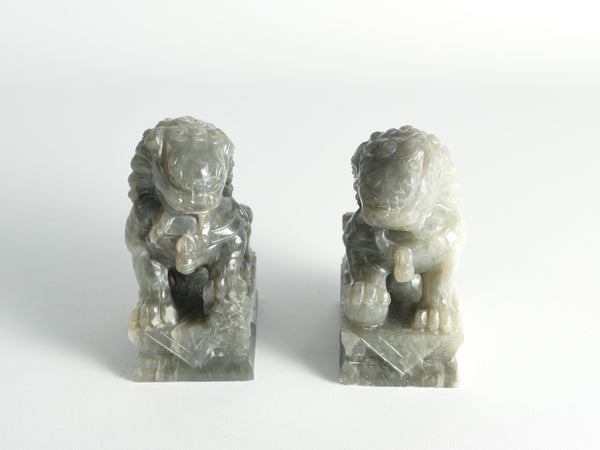 Pair Of Jade Chinese Foo Dogs