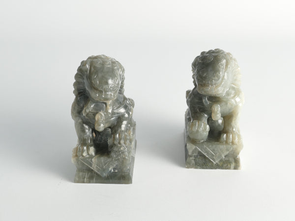 Pair Of Jade Chinese Foo Dogs