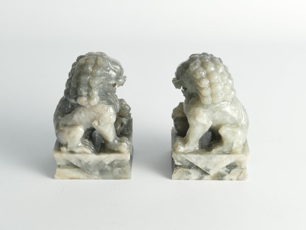 Pair Of Jade Chinese Foo Dogs