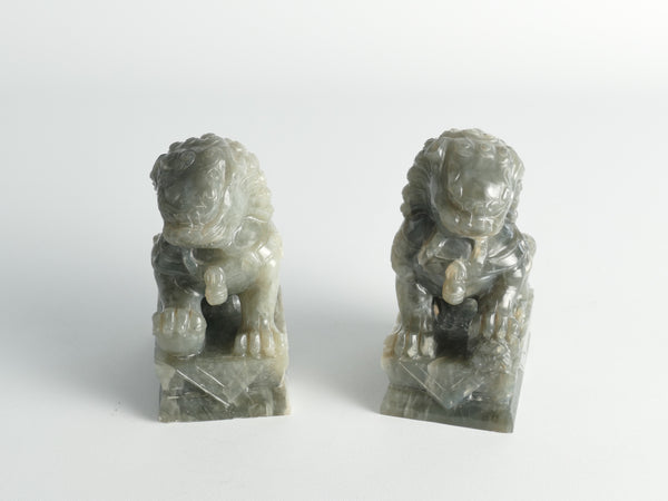 Pair Of Jade Chinese Foo Dogs