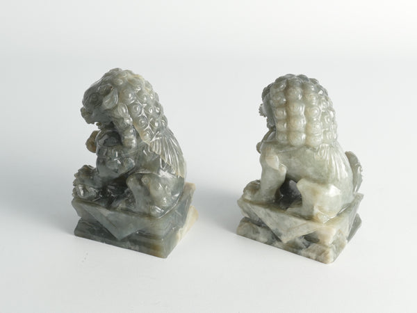 Pair Of Jade Chinese Foo Dogs