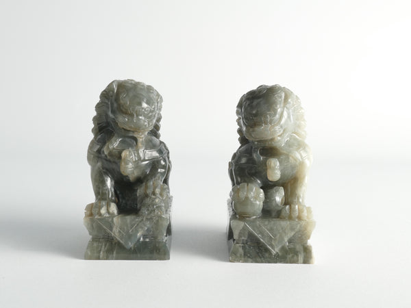 Pair Of Jade Chinese Foo Dogs