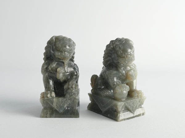 Pair Of Jade Chinese Foo Dogs