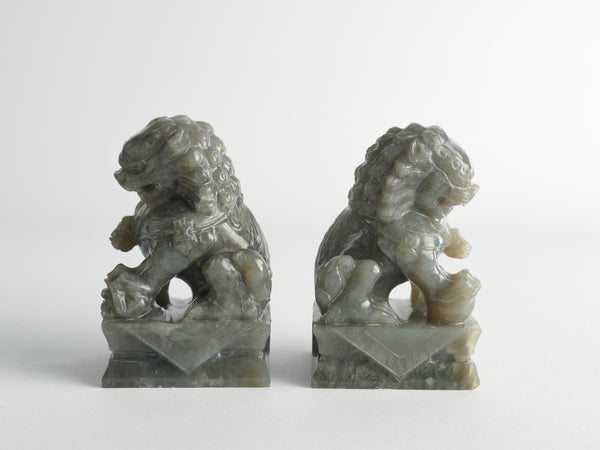 Pair Of Jade Chinese Foo Dogs