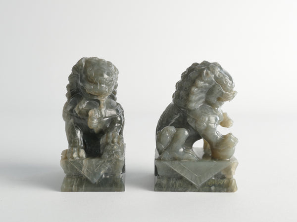 Pair Of Jade Chinese Foo Dogs