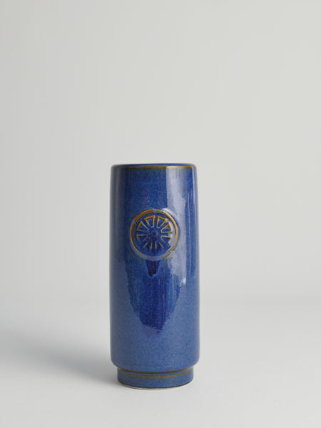 Blue Stoneware Vase from Nordlys Series by Maria Philippi for Søholm, 1960s