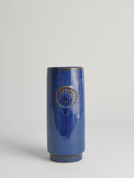 Blue Stoneware Vase from Nordlys Series by Maria Philippi for Søholm, 1960s