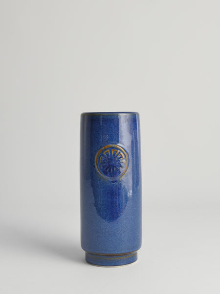 Blue Stoneware Vase from Nordlys Series by Maria Philippi for Søholm, 1960s