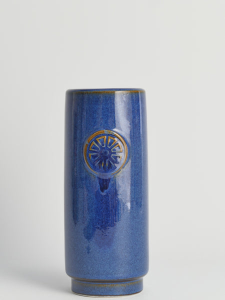 Blue Stoneware Vase from Nordlys Series by Maria Philippi for Søholm, 1960s