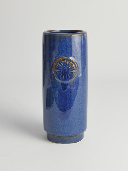 Blue Stoneware Vase from Nordlys Series by Maria Philippi for Søholm, 1960s