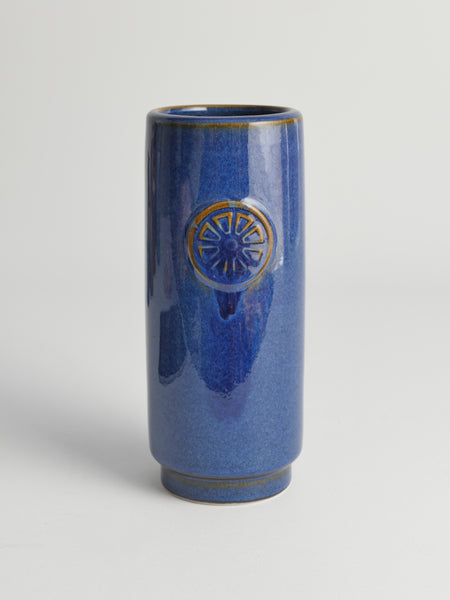 Blue Stoneware Vase from Nordlys Series by Maria Philippi for Søholm, 1960s