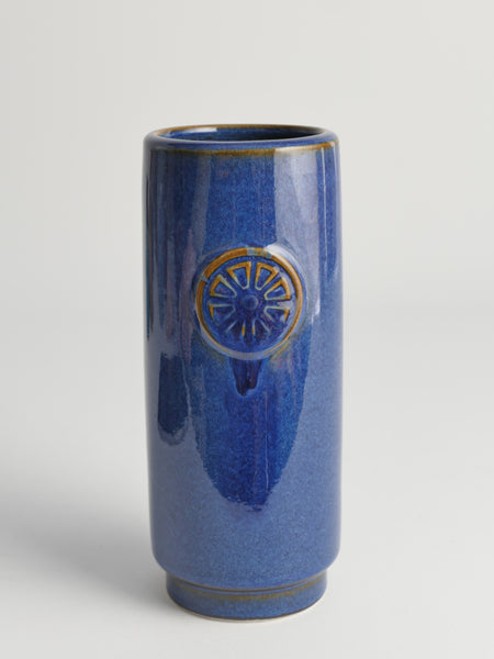 Blue Stoneware Vase from Nordlys Series by Maria Philippi for Søholm, 1960s