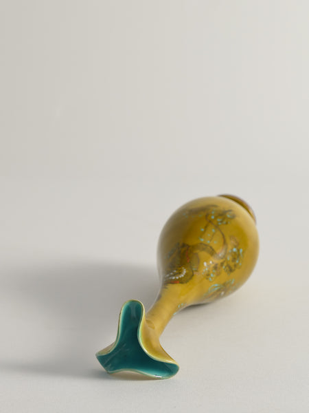 Chinoiserie Ochre Yellow Dragon Vase by Lambeth Doulton Faience, England 1880s