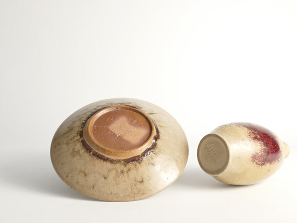 Unique Oxblood Glazed Stoneware Pieces, By Henning Nilsson, Set of 3