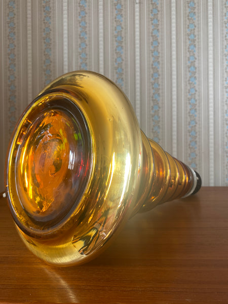 Copper-Hued Glass Table Lamp by Gustaf Leek for Orrefors, 1960s