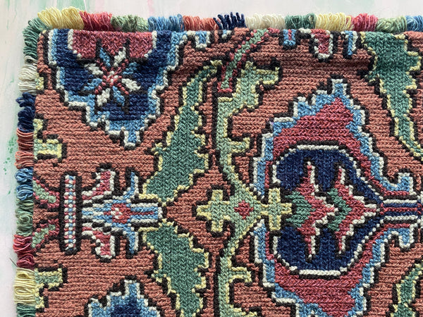 Swedish Folk Art Pomegranate Embroidery Tapestry