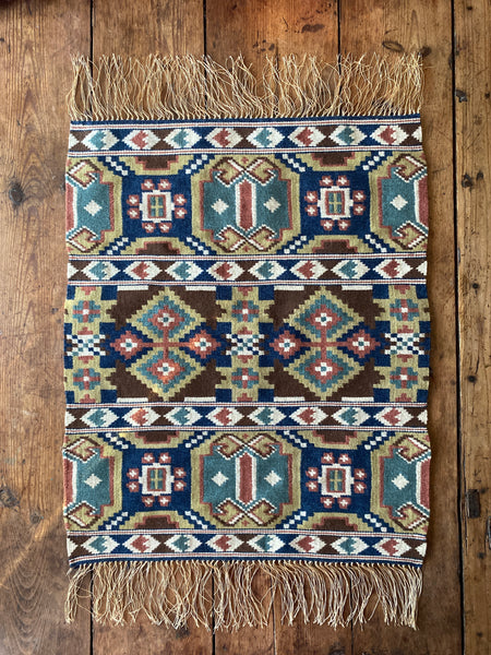 Hand-Crafted Röllakan Tapestry, Sweden 19th Century