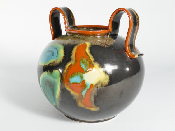 Art Deco Floral Motif Vase, Upsala Ekeby, Sweden 1930s