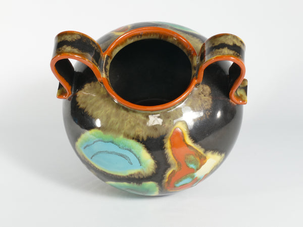 Art Deco Floral Motif Vase, Upsala Ekeby, Sweden 1930s