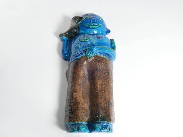 Rimini Blue Sailor Stoneware Sculpture by Aldo Londi for Bitossi, Italy 1960s