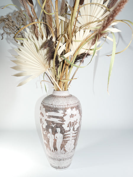 Brown and milky White Floor Vase by Sven Törngren, Törngren's pottery