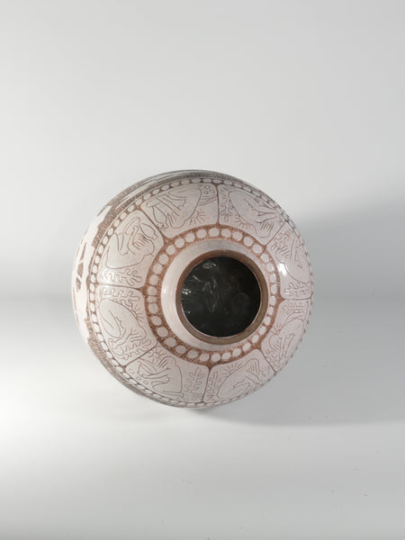 Brown and milky White Floor Vase by Sven Törngren, Törngren's pottery