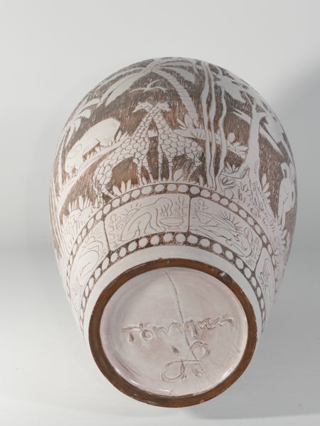 Brown and milky White Floor Vase by Sven Törngren, Törngren's pottery