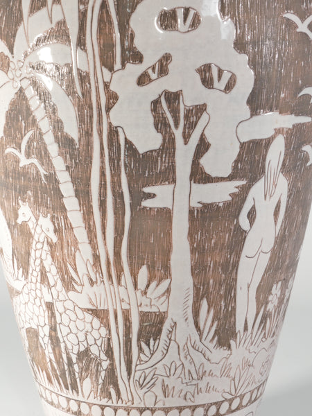 Brown and milky White Floor Vase by Sven Törngren, Törngren's pottery