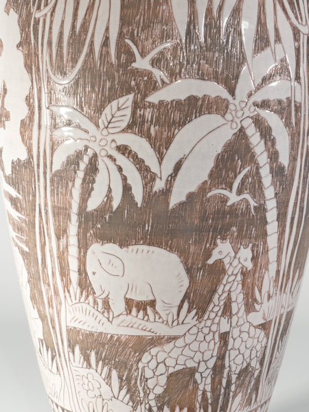 Brown and milky White Floor Vase by Sven Törngren, Törngren's pottery