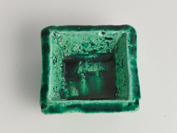 Emerald Green Chamotte Bowl  by Gunnar Nylund for Rörstrand, Sweden 1960s