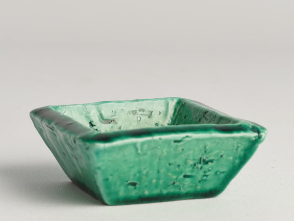 Emerald Green Chamotte Bowl  by Gunnar Nylund for Rörstrand, Sweden 1960s