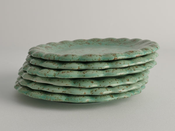 Celadon Green Earthenware Bowl & Plates, Nittsjö, Sweden, 1960s